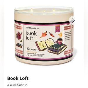 NIB Bath & Body Works “Book Loft” 3-Wick Candle w Decorative Metal Lid.